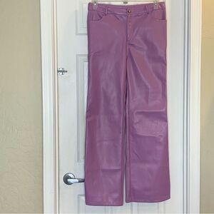 Ellison Pleather Flare Pants Lilac Size Large